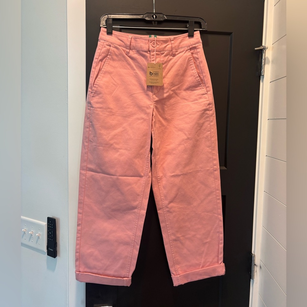 Boden Chino Trouser Pants Cuffed Pink Size 2 petite NEW NWT